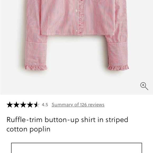 J.Crew Red and White Striped Blouse - Picture 4 of 5